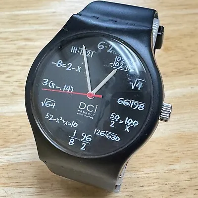 DCI Quartz Watch Men Black Plastic Math Formula Markers Analog New Battery • $17.99