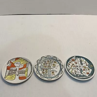 Vintage Fornasetti Coasters 4” Diameter Set Of 3 Made In Italy! • $189.99