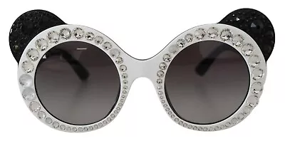 DOLCE & GABBANA Sunglasses DG4325BM White Black Acetate Crystal Shades 820usd • $461.78