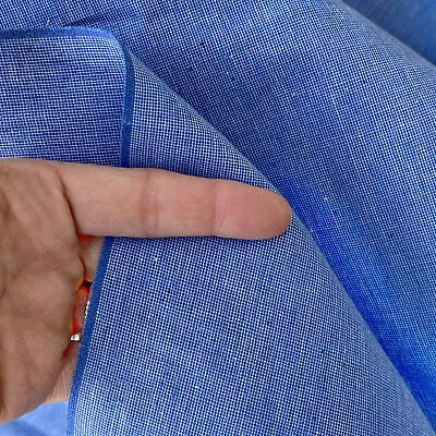 $95 • Buy BLUE Chambray RARE 1930 1940's French Shirting UNUSED Vintage Workwear Fabr