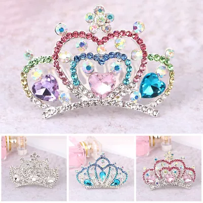 Girls Kids Child Wedding Prom Crystal Rhinestones Tiara Princess Crown Headband • £3.11