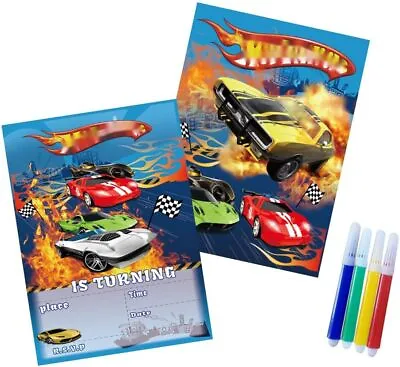 20 Pcs Hot Wheels Birthday Party Invitation Cards For Kids � Race Cars Theme 5. • $30.09