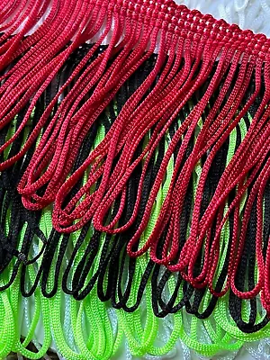 7.5 Cm. / 3 Inch LOOPED SILKY FRINGE TRIMMING - PER METRE - 4 GREAT COLOURS • £3.20