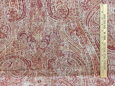 Fabric P Kauffman Red Middle East Paisley Design 82  Long Sewing Upholstery • $24.99