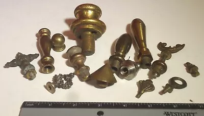 Lot Of Antique Vintage Brass Oil Lamp Parts Risers Finials Gas Lamp Knobs Handle • $25