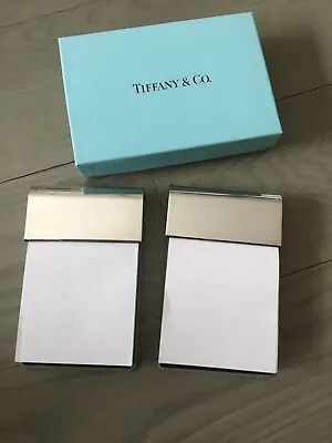 Tiffany & Co Silver 925 Sterling And Leather 2 Memo Pads • $490