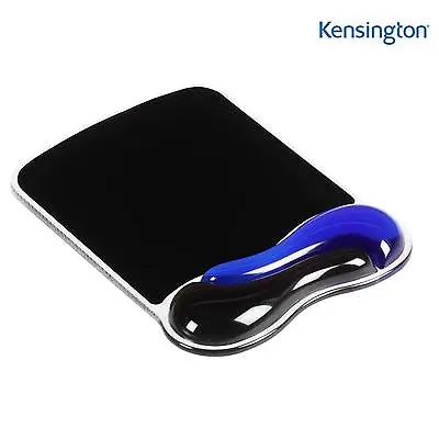 £22.97 • Buy Kensington Wrist Rest Mouse Mat Pad Support Blue / Black Duo Gel Wave 62401