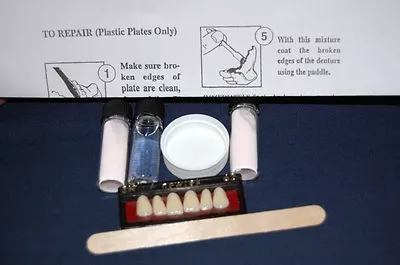  False Teeth Repair!  Denture Repair Kit W/ 6 Front Denture Teeth Included!  • $14.95