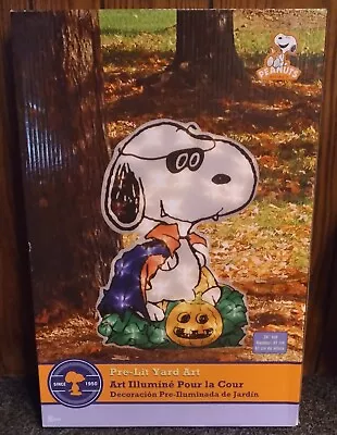 *RARE* 24  Halloween Peanuts Snoopy Vampire Pumpkin Halloween PreLit Yard Art • $39.95