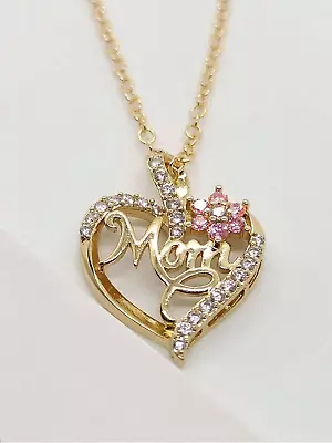 Women's Necklace Heart Flower Pendant Fashion Jewelry For Mothers & Mom Gift • $3.99