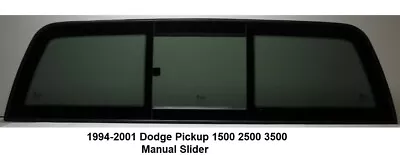 $289 • Buy Fits 1994-2001 Dodge Pickup 1500 2500 3500 Manual Slider Back Glass Window +Glue
