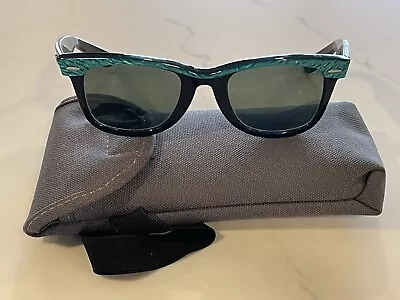 Vintage Ray-Ban Bausch Lomb Green Teal Pearlized Street Neat Wayfarer Sunglasses • $144.99