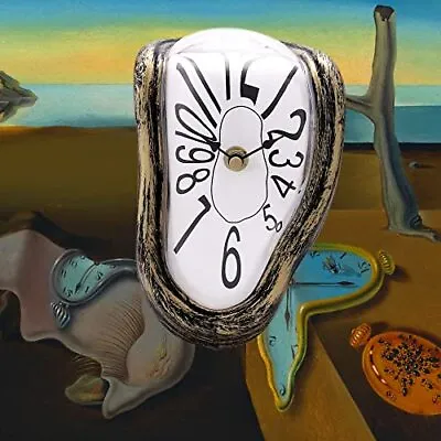Silent Melting Clock Antique Gold Salvador Dali Watch Melted Clock Home Kitchen • £14.60