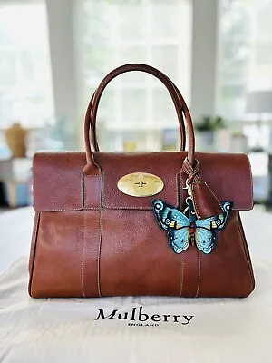 Mulberry Bayswater OAK NVT Leather Satchel Handbag!! $1650! 🤎🦋 • $1399