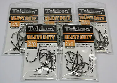 Tekken HEAVY DUTY Fishing Hooks X5 Packs Size #2/0 Chemically Sharpened BKK • $24.95