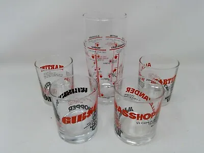 Vintage Bar Drink Cocktail Set - Mix Pitcher & 4 Glasses • $13.99