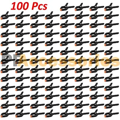 100 Pcs 2.7  Inch Mini Plastic Spring Clamps Tips Tool Clip 1  Jaw Opening • $31.50