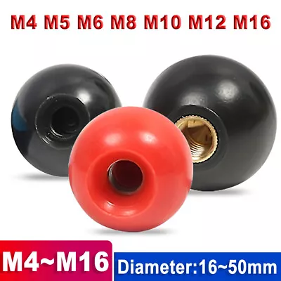 M4 M5 M6 M8 - M16 Threaded Insert Bakelite Plastic Ball Machine Handle Knob Ball • $2.53