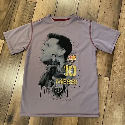 Messi #10 Barcelona Football Shirt Soccer Jersey Size Youth Lrg. Short ￼￼Sleeve • $50