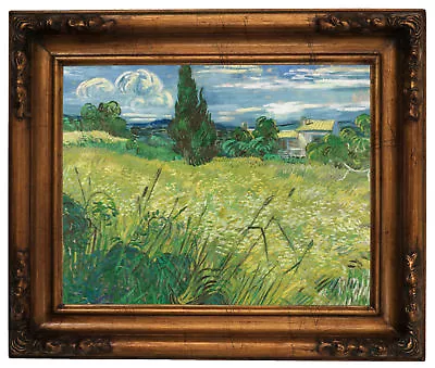 Van Gogh Green Field 1889 Wood Framed Canvas Print Repro 11x14 • $87.86