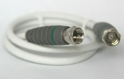 50cm / 0.5m F Plug Male To F Plug Male OFC Satellite Or Cable TV Cable / Lead • £2.99