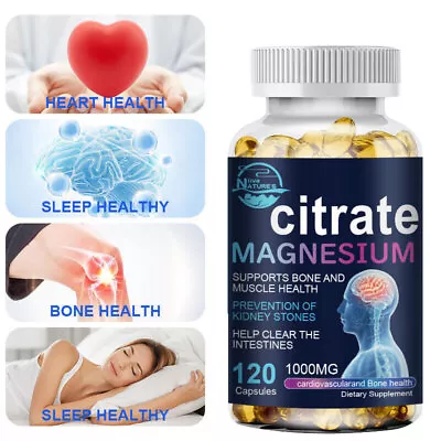 Magnesium Citrate 500mg Capsules Super Strong Effective Vegan Capsules 120 Pills • £19.19