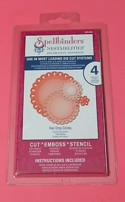 $34.95 • Buy 4 Pcs Spellbinders Nestabilities Tear Drop Circles Craft Cutting Dies S4-344