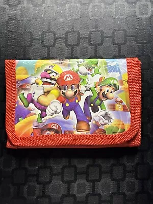 🔥 Super Mario Party Brothers Nintendo Tri-Fold Wallet Brand New Red For Kids🔥 • $2.22