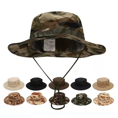 Camouflage Boonie Men Hat Tactical US Army Bucket Hats Military Multicam Panama  • $8.89