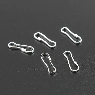 50 Or 100 Small Lanyard Clips Snap On Clasps Fasteners Silver 13mm X 4mm • £2.75