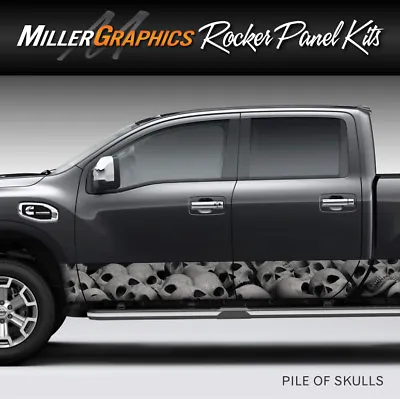 Pile Of Skulls Rocker Panel Graphic Decal Wrap Kit Truck SUV - 4 Sizes • $79.95