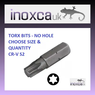 TORX SCREWDRIVER BIT NO HOLE 25mm T4 T5 T6 T7 T9 T10 T20 T25 T27 T30 T35 T40 T45 • £35.85