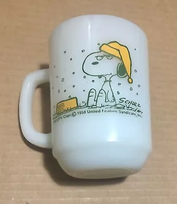 1958 Fire King Peanuts Snoopy  I Hate It When It Snows On My French Toast!”Mug • $18.39