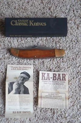 VTG Ka-Bar Classic 1183 Liner Lock Folding Hunter Pocket Knife W/ Box & Papers • $18.50