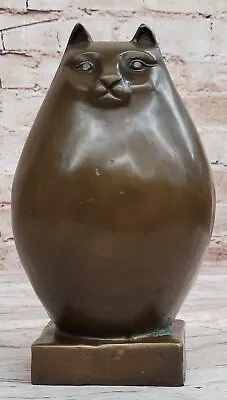 Fernando Botero Fat Cat Museum Quality Bronze Sculpture Home Office Decor Sale • $179.50
