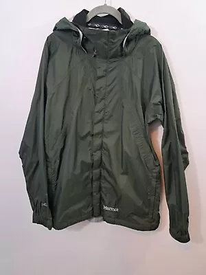 Marmot Men's Green Hooded Seem Sealed Rain Jacket Size Medium Green • $29.95