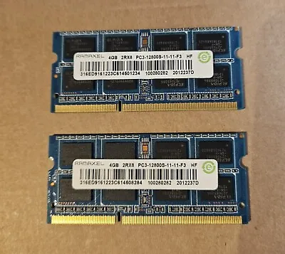 Ramaxel 8GB (2x4GB) DDR3 PC3-12800S 1600 MHz Laptop SODIMM RAM Memory 204-Pin • £13.99