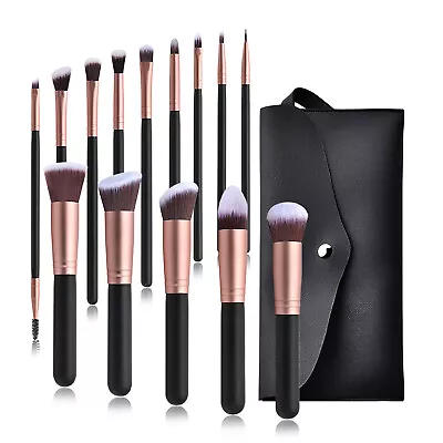 Makeup Brushes With Storage Bag  Professional Trendy Makeup Brush Set Of 14 AU • $20.97