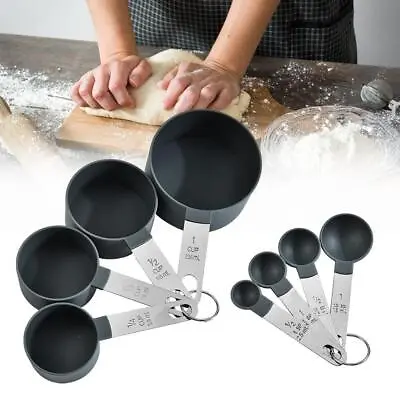 4xStainless Steel Measuring Cups Spoons Kitchen Baking Tools Set Cooking G1R9 • £6.24