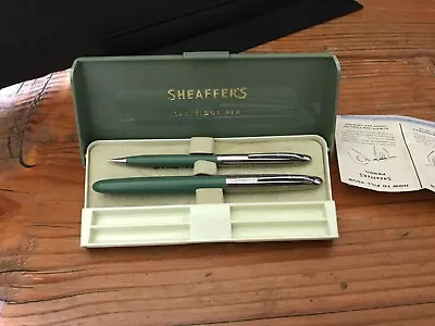 1950s SHEAFFER SKRIP CARTRIDGE FOUNTAIN PEN & PENCIL SET In BOX M8 NIB • $29.99