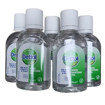 Dettol Anti-Bacterial Hand Sanitiser Gels X5 Pack 50ml SELLING FAST !LOW STOCK!! • £3.59