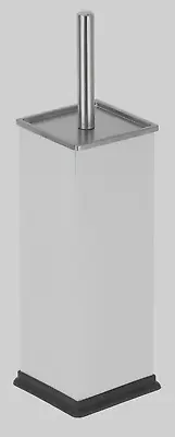 White Metal Toilet Brush Holder Free Standing Bathroom • £4.99