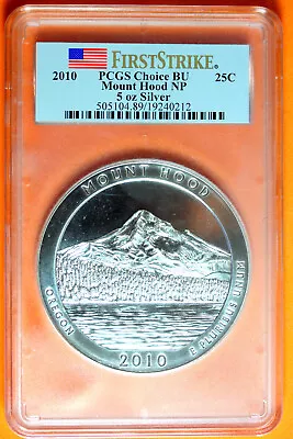 2010 PCGS Choice BU Mount Hood National Park 5oz Silver Coin #I3135 • $225