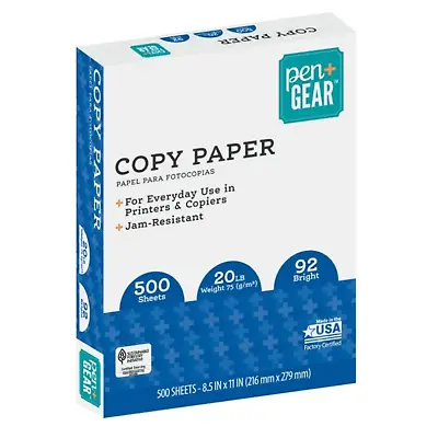 Copy Paper Case Printer Paper White 8.5 X11  Letter Size One Ream = 500 Sheets • $7.49