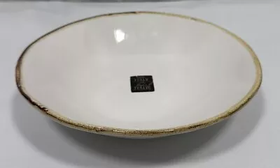 Maioliche Jessica Pasta Soup Bowl Salad 9” Trim Serving White Burned Gold Italy • $44.13