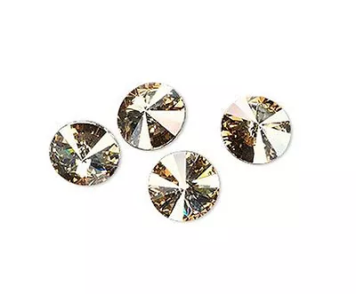 6 Crystal Golden Shadow Swarovski Foiled 1122 Rivoli Stone 12mm • $7.25