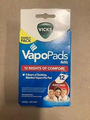 VICKS VAPOPADS Refill Pads VSP-19 Menthol Vapor LARGE 12 Count Box! • $13.99