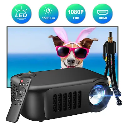Mini Portable Projector Full HD 1080P Home Theater Cinema Video Movie HDMI USB • $34.19
