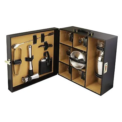 Mega Bar Set Portable Leatherette Briefcase Bar Set For Picnic & Travel Set Of 1 • $512.99