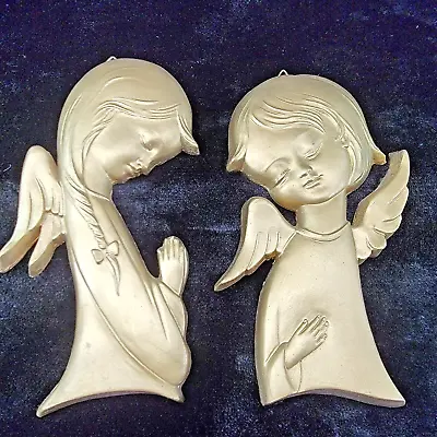 Angels Wall Hanging Plaques Gold 6  Italy Mid Century Modern Praying Christian • $22.09